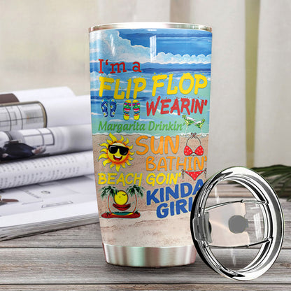 Flip Flop Wearing Personalized Tumbler