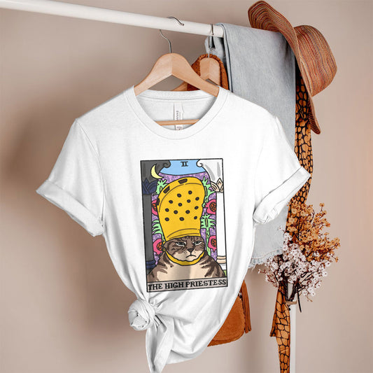 The High Priestess Crocs Cat Meme Tarot Women's Tee & Unisex Tee