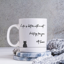 Load image into Gallery viewer, Sitting Cat and Sleeping Cat Coffee Mug
