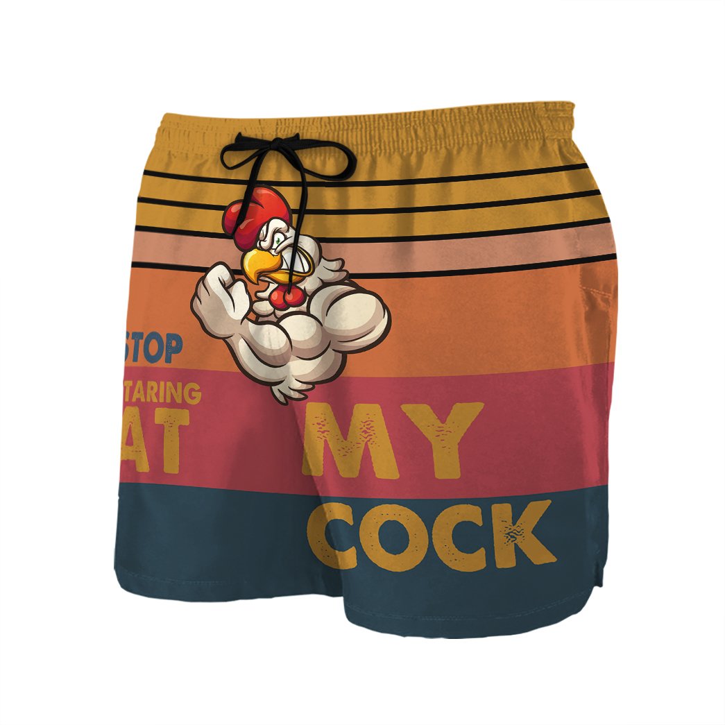 Stop Staring At My Cock Custom Beach Shorts