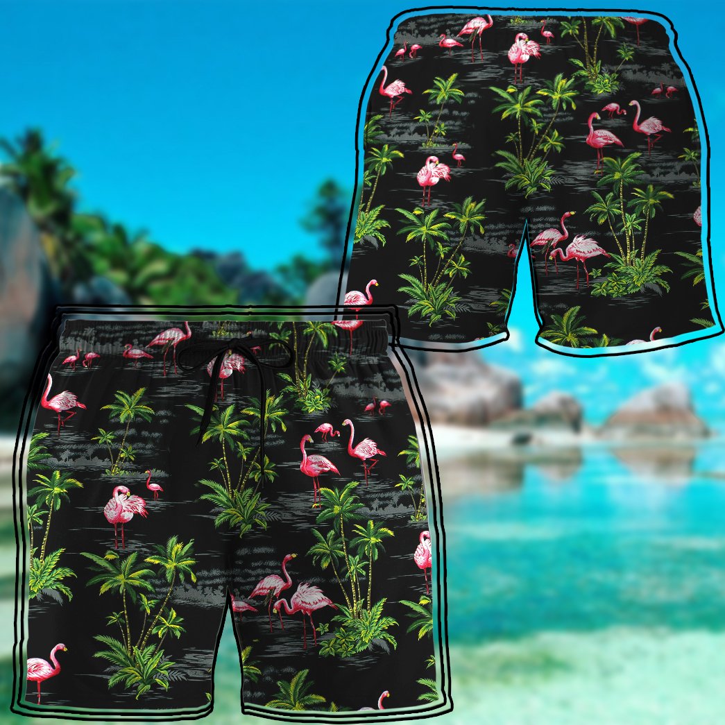 Pink Flamingo Island Button Shirt