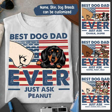 Load image into Gallery viewer, Best Dog Dad Independence Day Personalized Shirt - Name, Skin, Dog can be customized
