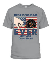 Load image into Gallery viewer, Best Dog Dad Independence Day Personalized Shirt - Name, Skin, Dog can be customized
