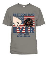 Load image into Gallery viewer, Best Dog Dad Independence Day Personalized Shirt - Name, Skin, Dog can be customized
