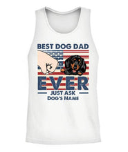 Load image into Gallery viewer, Best Dog Dad Independence Day Personalized Shirt - Name, Skin, Dog can be customized
