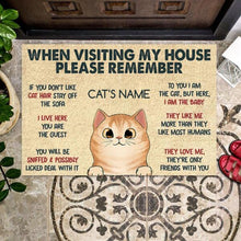 Load image into Gallery viewer, When Visiting My House Please Remember Personalized Doormat - Cat, Name can be customized
