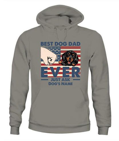Best Dog Dad Independence Day Personalized Shirt - Name, Skin, Dog can be customized