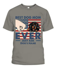 Load image into Gallery viewer, Best Dog Mom Fourth Of July Personalized Shirt - Name, Skin, Dog can be customized
