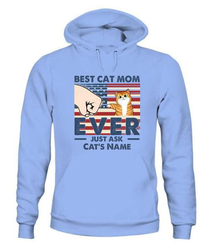 Best Cat Parents US Independence Day Personalized Shirt - Name, Skin, Cat can be customized