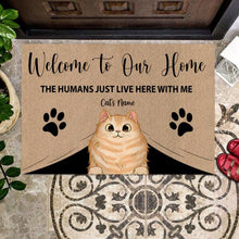 Load image into Gallery viewer, Welcome To Our Home Cat Personalized Doormat - Cat And Name can be customized
