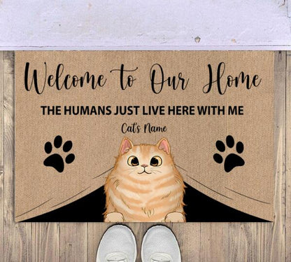 Welcome To Our Home Cat Personalized Doormat - Cat And Name can be customized
