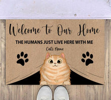 Load image into Gallery viewer, Welcome To Our Home Cat Personalized Doormat - Cat And Name can be customized
