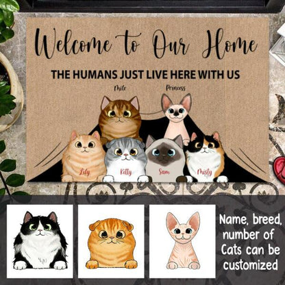 Welcome To Our Home Cat Personalized Doormat - Cat And Name can be customized