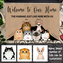 Load image into Gallery viewer, Welcome To Our Home Cat Personalized Doormat - Cat And Name can be customized
