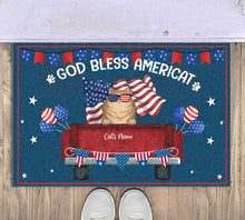 Load image into Gallery viewer, God Bless Americat Cat Personalized Doormat - Cat And Name can be customized
