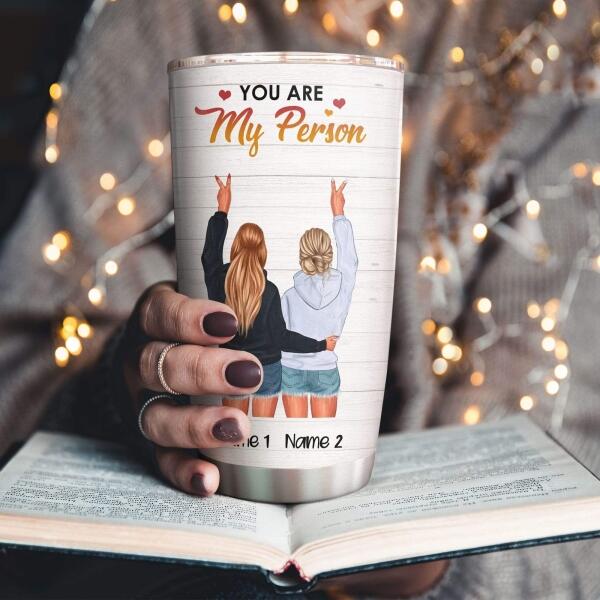 Besties I'll Be There For You Personalized Tumbler - Name, Hair, Skin and Quote can be customized