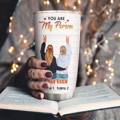 Besties I'll Be There For You Personalized Tumbler - Name, Hair, Skin and Quote can be customized