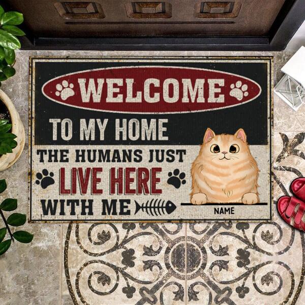 Welcome To Our Home Cat Personalize Doormat - Cat and Name can be customized