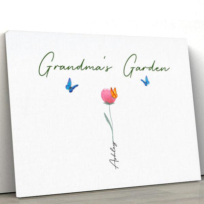 Family Watercolor Flowers Personalized Canvas - Numbers Of Flowers, Title and Name can be customized