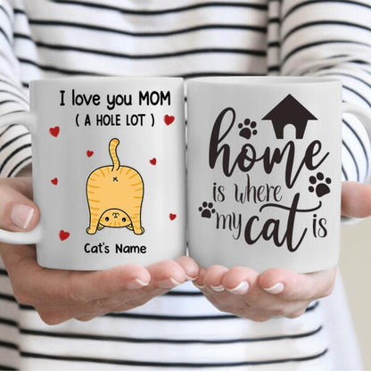 Cat Parents I Love You Personalized Mug - Cat, Name, Title and Quote can be customized