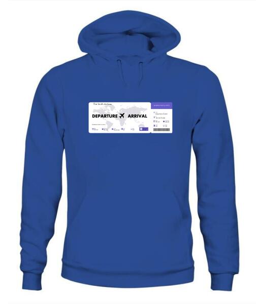 Flight Tickets Personalized Graphic Apparel - Airlines, Departure, Arrival and Date can be customized
