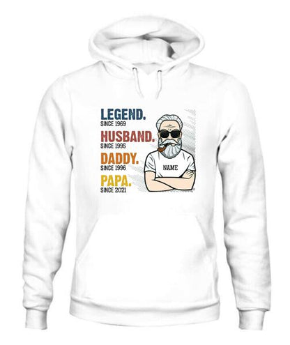 The Legend Grandpa Old Man Personalized Graphic Apparel - Skin, Hair, Beard, Nickname And Year can be customized