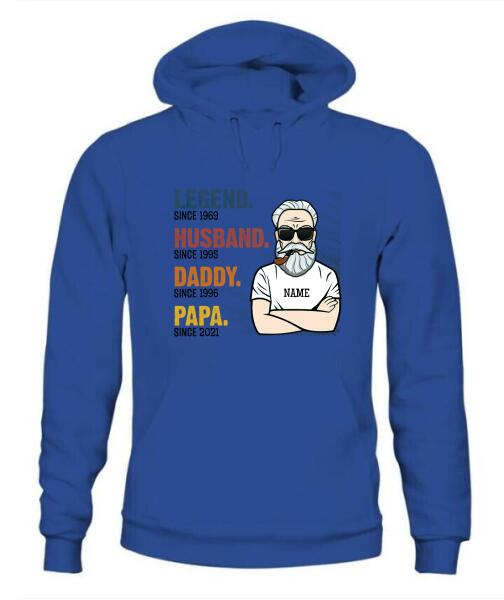 The Legend Grandpa Old Man Personalized Graphic Apparel - Skin, Hair, Beard, Nickname And Year can be customized