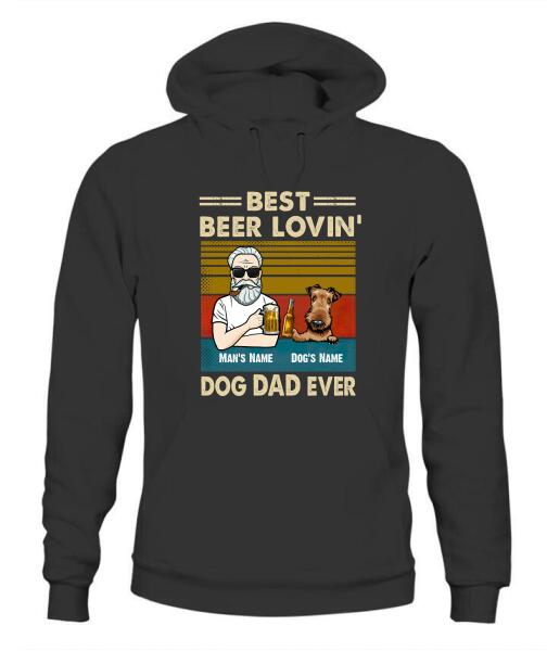 The Old Man And Dog Drinking Beer Personalized Graphic Apparel - Hair, Skin, Beard, Name, Dog can be customized
