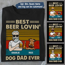 Load image into Gallery viewer, The Old Man And Dog Drinking Beer Personalized Graphic Apparel - Hair, Skin, Beard, Name, Dog can be customized
