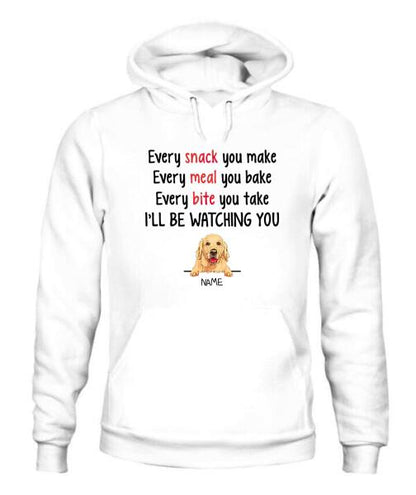 Dog I'll Be Watching You Personalized Graphic Apparel - Dog and Name can be customized