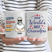 Load image into Gallery viewer, The Legend Old Grandpa Personalized Coffee Mug - Skin, Hair, Beard, Name, Title, Year and Quote can be customized
