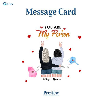 You Are My Person Necklace With Personalized Message Card (9 Necklace Designs) - Name, Skin, Hair, State, Quote can be customized