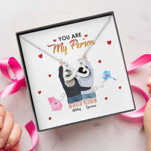 Load image into Gallery viewer, You Are My Person Necklace With Personalized Message Card (9 Necklace Designs) - Name, Skin, Hair, State, Quote can be customized
