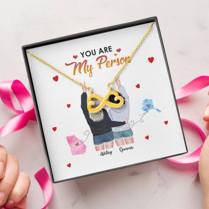 You Are My Person Necklace With Personalized Message Card (9 Necklace Designs) - Name, Skin, Hair, State, Quote can be customized