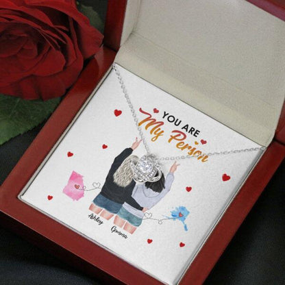 You Are My Person Necklace With Personalized Message Card (9 Necklace Designs) - Name, Skin, Hair, State, Quote can be customized