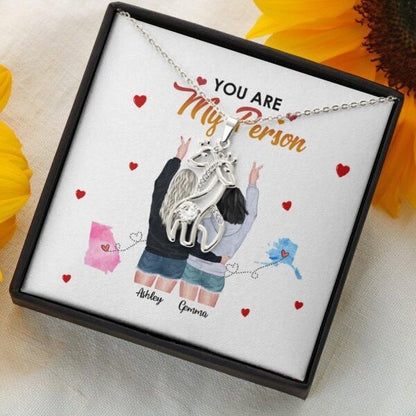 You Are My Person Necklace With Personalized Message Card (9 Necklace Designs) - Name, Skin, Hair, State, Quote can be customized