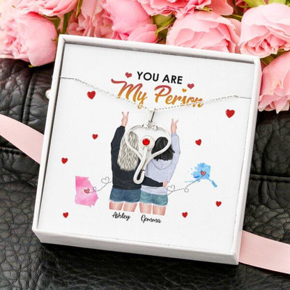 You Are My Person Necklace With Personalized Message Card (9 Necklace Designs) - Name, Skin, Hair, State, Quote can be customized