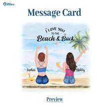 Load image into Gallery viewer, Besties Summer Beach Necklace With Personalized Message Card (9 Necklace Designs) - Name, Skin, Hair, Clothes, Drink, Background and Quote can be customized
