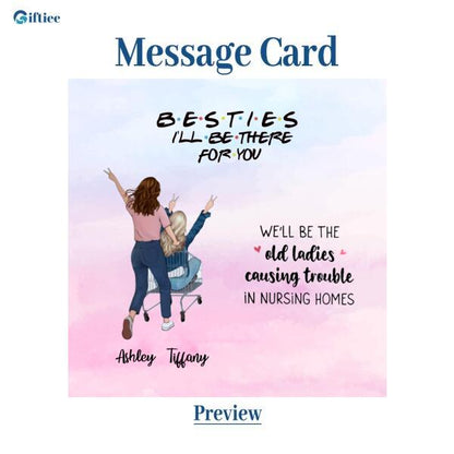 We'll Be The Old Ladies With Personalized Message Card (9 Necklace Designs) - Name, Quote and Background can be customized
