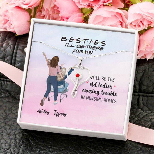 We'll Be The Old Ladies With Personalized Message Card (9 Necklace Designs) - Name, Quote and Background can be customized