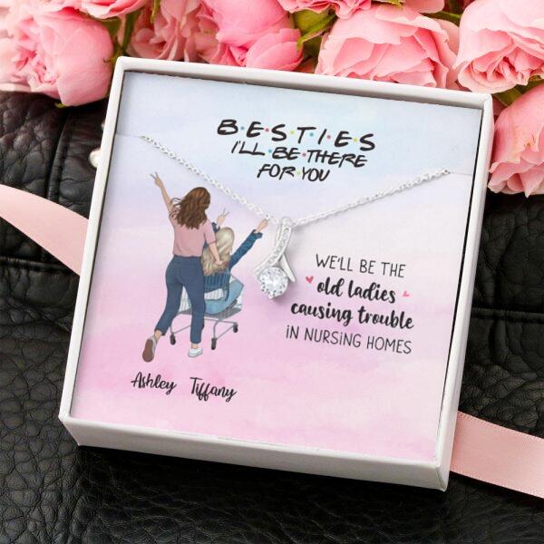We'll Be The Old Ladies With Personalized Message Card (9 Necklace Designs) - Name, Quote and Background can be customized