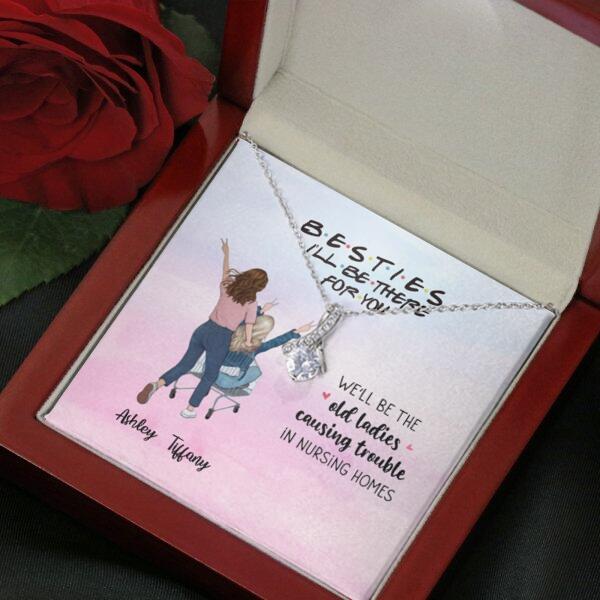 We'll Be The Old Ladies With Personalized Message Card (9 Necklace Designs) - Name, Quote and Background can be customized