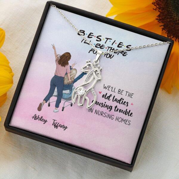 We'll Be The Old Ladies With Personalized Message Card (9 Necklace Designs) - Name, Quote and Background can be customized