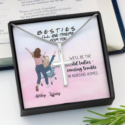 We'll Be The Old Ladies With Personalized Message Card (9 Necklace Designs) - Name, Quote and Background can be customized