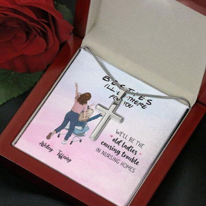 We'll Be The Old Ladies With Personalized Message Card (9 Necklace Designs) - Name, Quote and Background can be customized