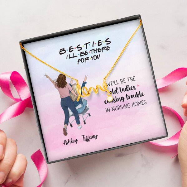 We'll Be The Old Ladies With Personalized Message Card (9 Necklace Designs) - Name, Quote and Background can be customized