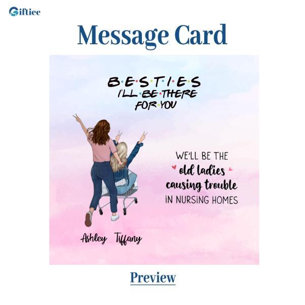 We'll Be The Old Ladies With Personalized Message Card (9 Necklace Designs) - Name, Quote and Background can be customized