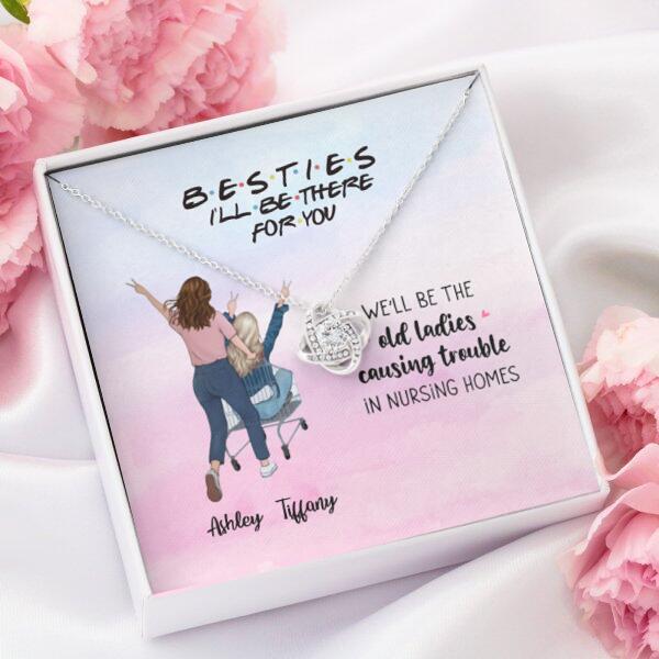 We'll Be The Old Ladies With Personalized Message Card (9 Necklace Designs) - Name, Quote and Background can be customized