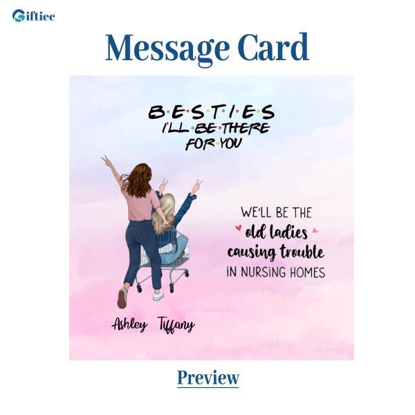 We'll Be The Old Ladies With Personalized Message Card (9 Necklace Designs) - Name, Quote and Background can be customized