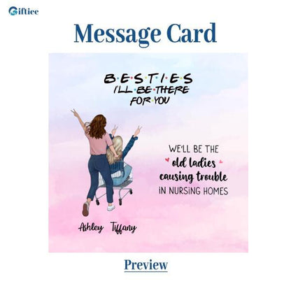 We'll Be The Old Ladies With Personalized Message Card (9 Necklace Designs) - Name, Quote and Background can be customized